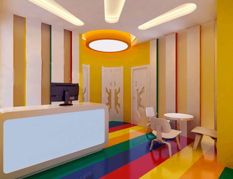 深圳某辦公室彩色自流平地坪